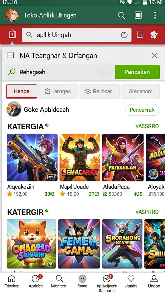 Fitur chat yang memungkinkan interaksi antar pemain.