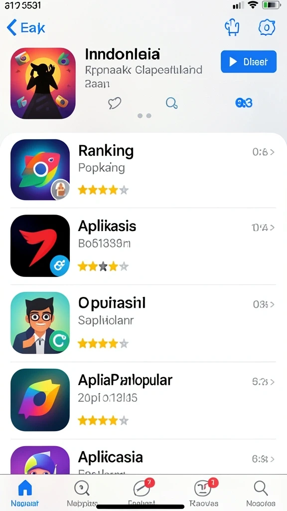 Screenshot menunjukkan variasi permainan yang tersedia.