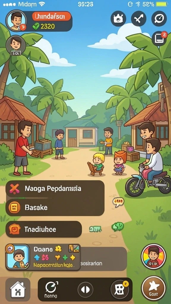 Sistem leveling yang menarik dan adiktif.