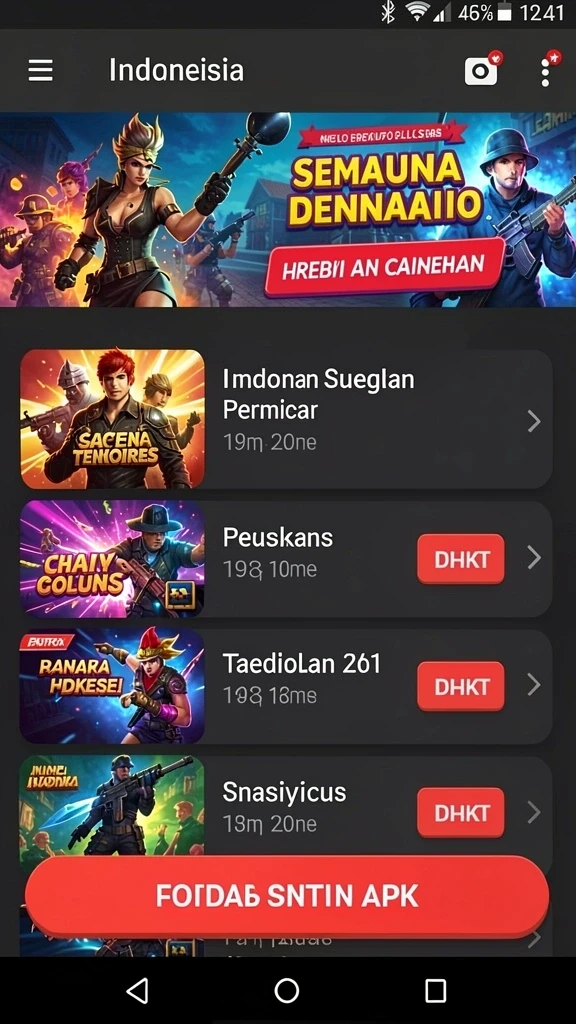 Beragam kategori permainan untuk dipilih.